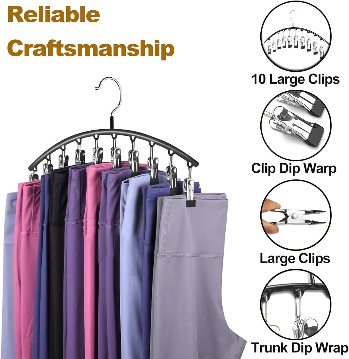 Clip & Tidy – Metal Yoga Pants Hanger for Closet Bliss!