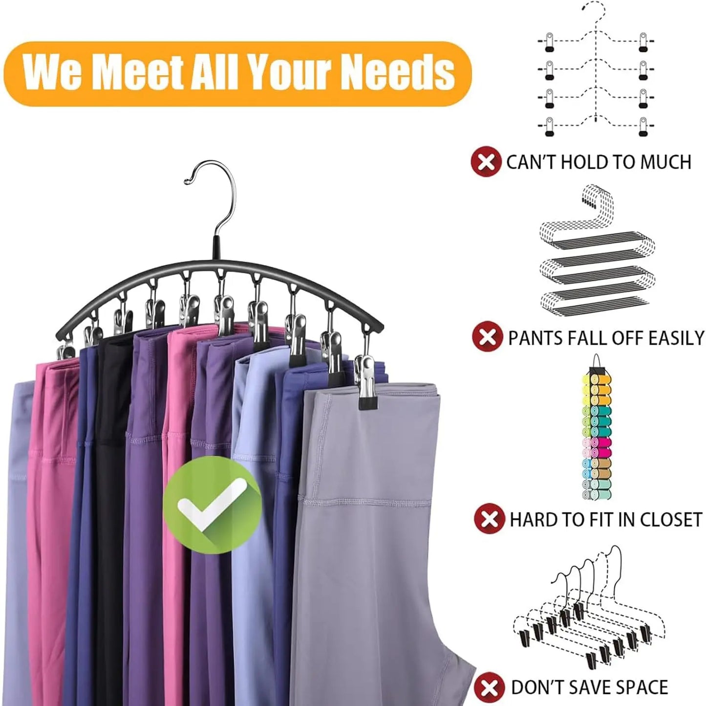 Clip & Tidy – Metal Yoga Pants Hanger for Closet Bliss!