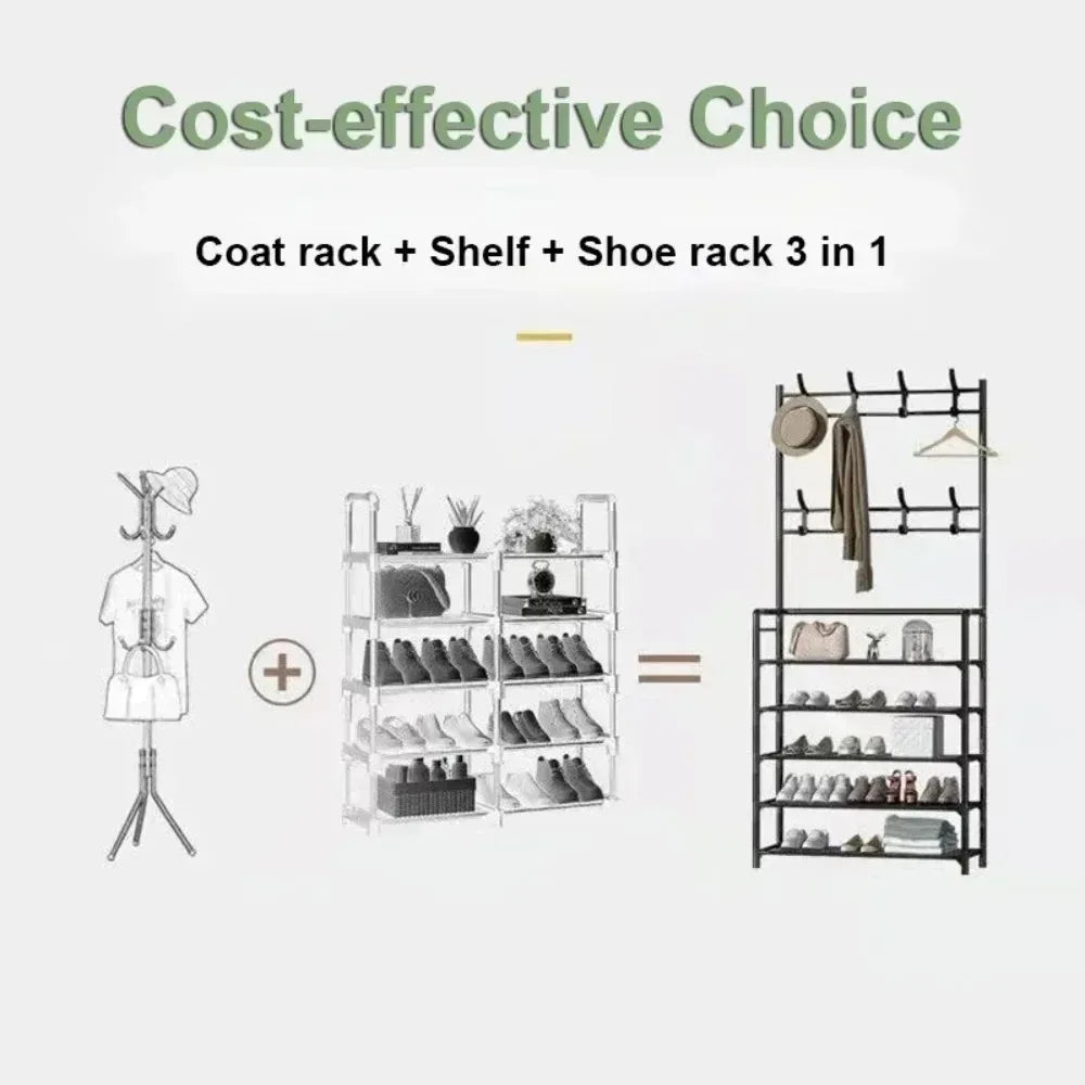 Portable Shoe And Coat Rack