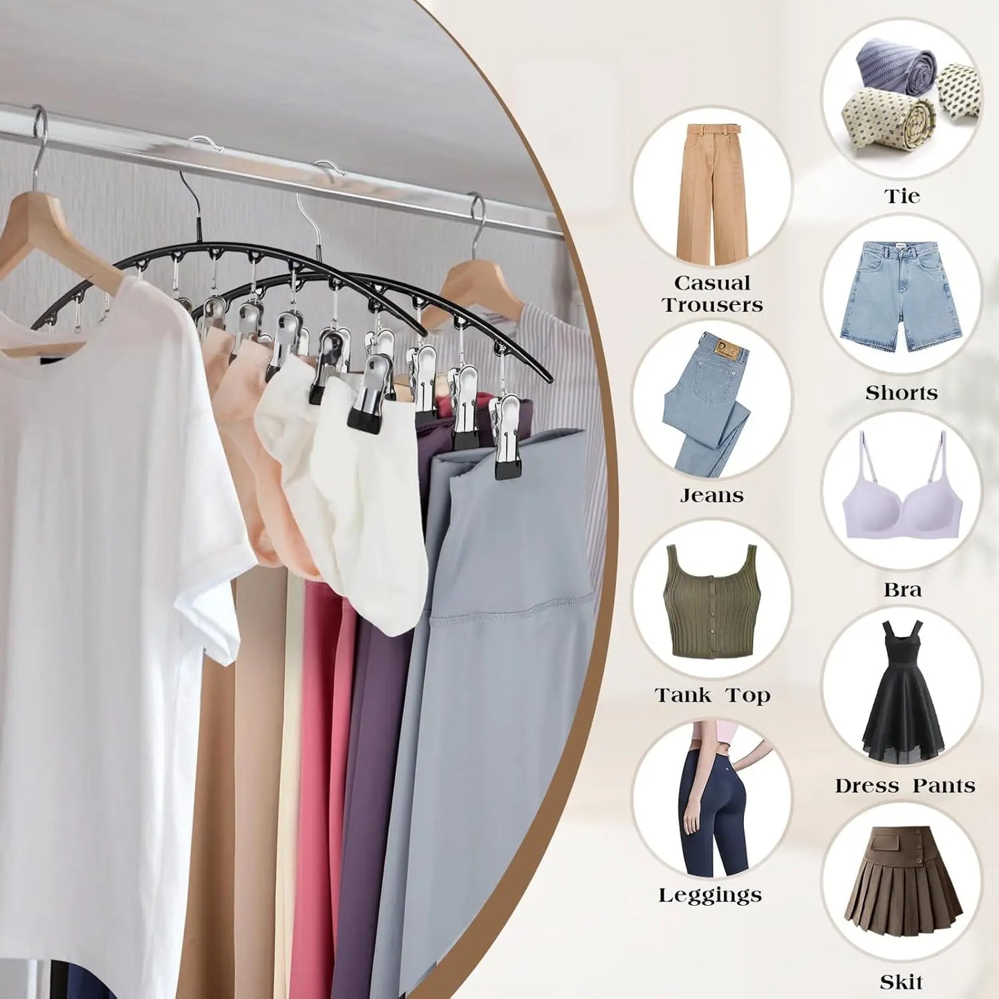 Clip & Tidy – Metal Yoga Pants Hanger for Closet Bliss!